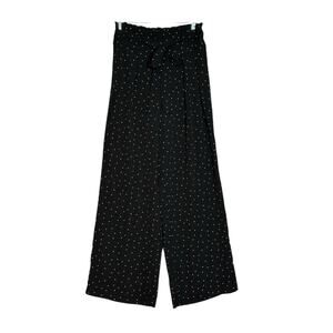 Mine black white polka dots high waist pull on pants size Medium